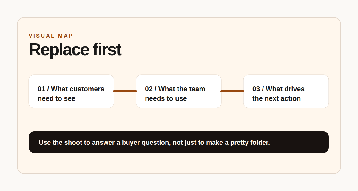 Visual map showing which business photos to replace first