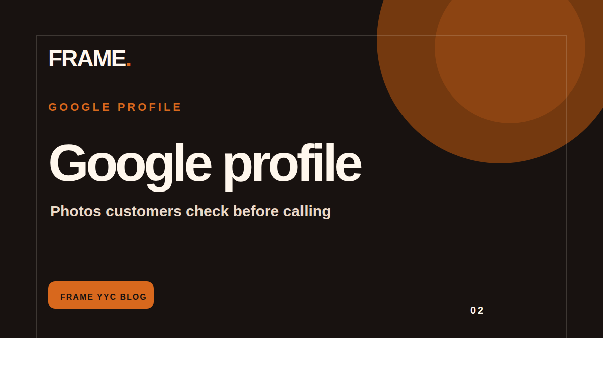 FRAME YYC blog cover for Google Business Profile photo checklist